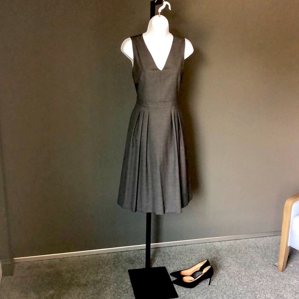 J Crew V-Neck Dress Gray Super 120’s